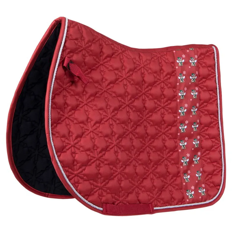 QHP Merry Christmas All Purpose Saddle Pad - Red