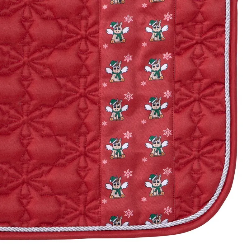 QHP Merry Christmas All Purpose Saddle Pad - Red-1