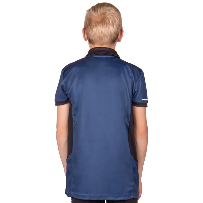 QHP Kai Junior Boys Sport Polo Shirt - Black/Blue-1