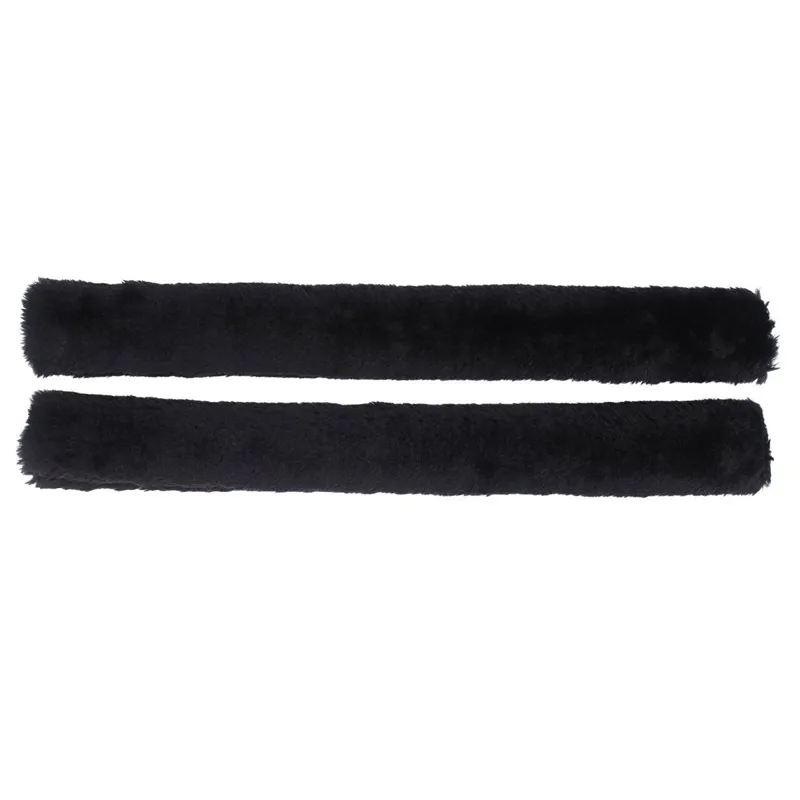 QHP Faux Fur Rein Covers - Black-1