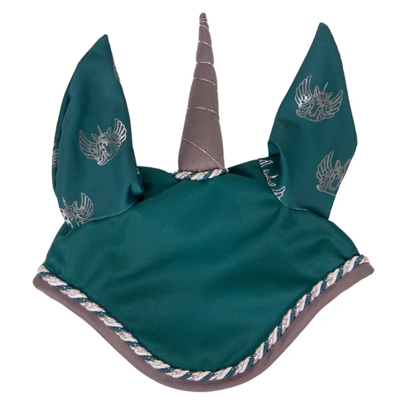 QHP Veerle Unicorn Fly Bonnet - Teal