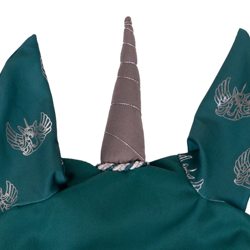 QHP Veerle Unicorn Fly Bonnet - Teal-1