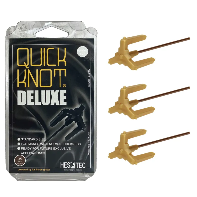 HES-Tec Quick Knot Deluxe Braiding Mane Clips - Brown-1