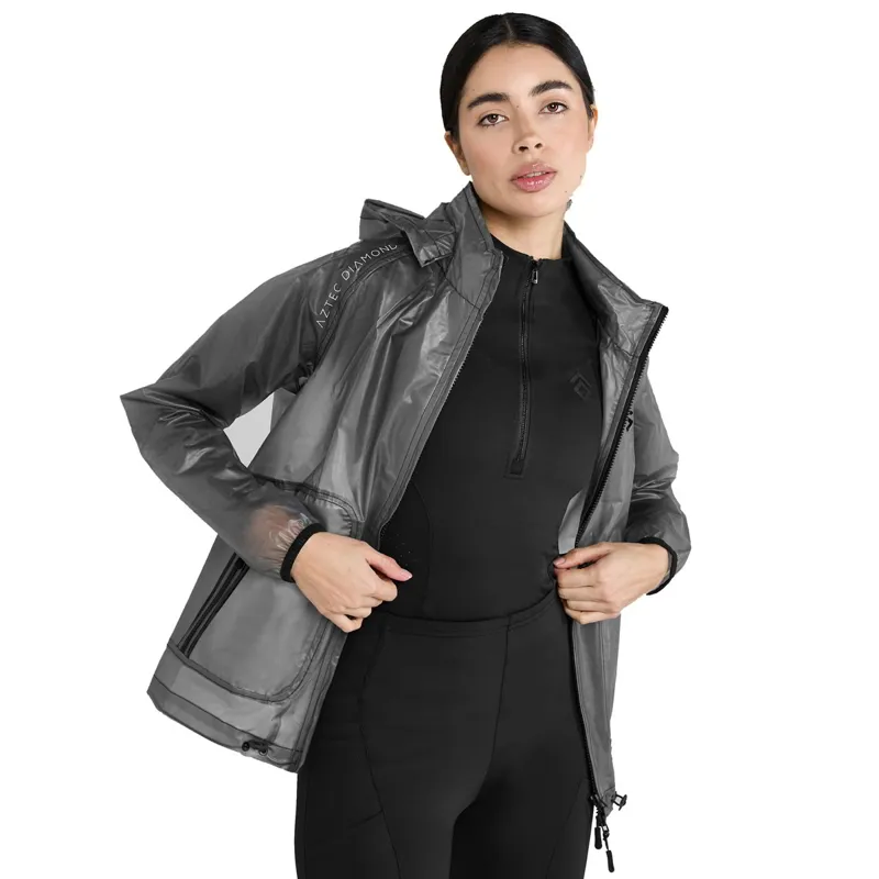 Aztec Diamond Clear Women's Rain Jacket - Black-2
