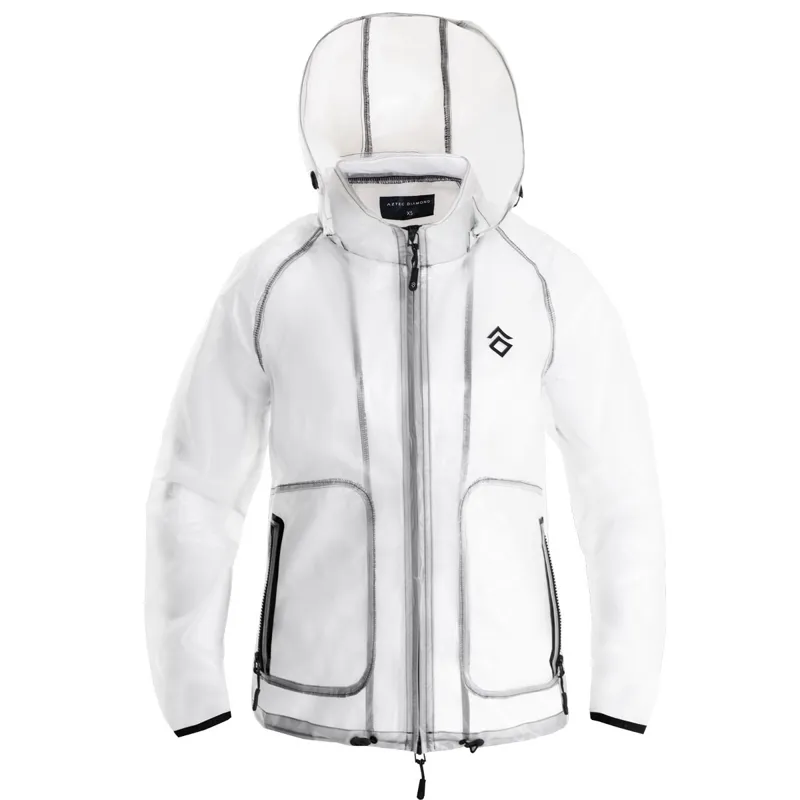 Aztec Diamond Clear Women's Rain Jacket - White-3