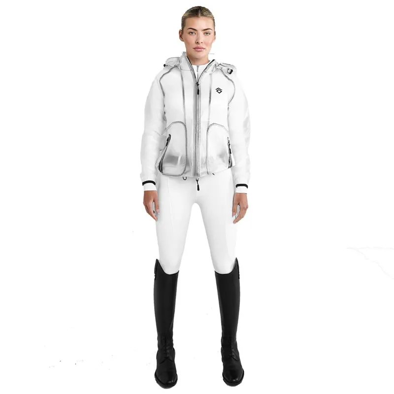 Aztec Diamond Clear Women's Rain Jacket - White-2
