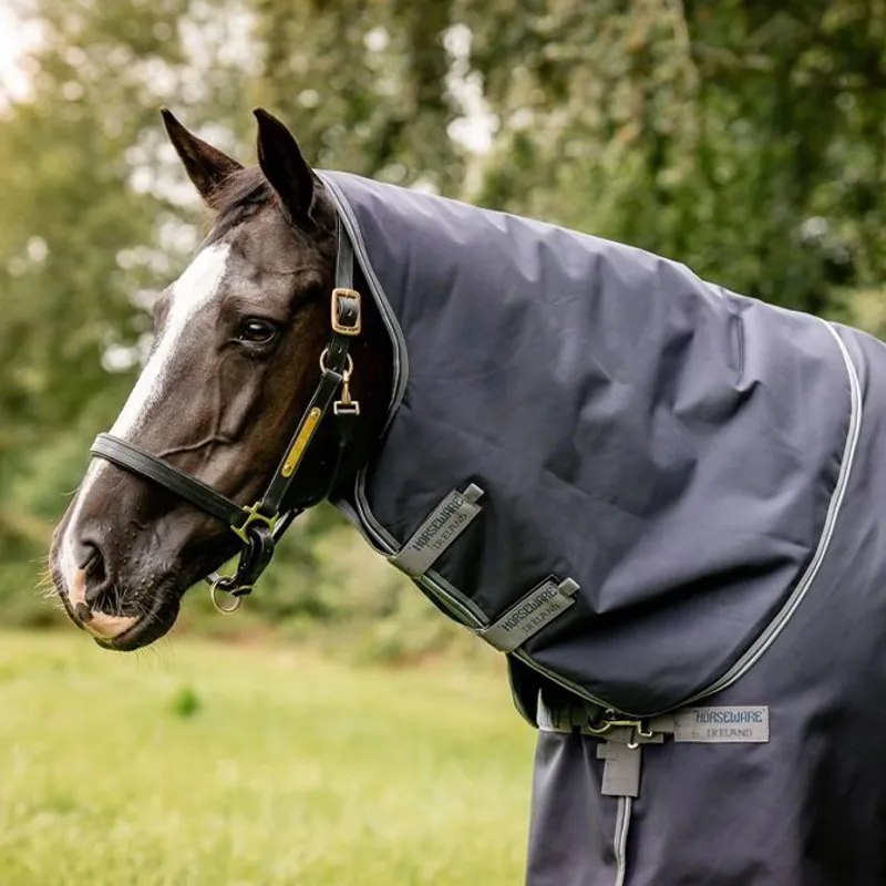 Rambo Optimo Plus 0g Turnout Blanket - Navy/Thunderstorm Grey/Silver-4
