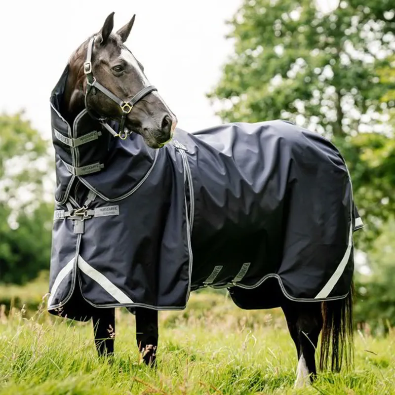 Rambo Optimo Plus 0g Turnout Blanket - Navy/Thunderstorm Grey/Silver-1
