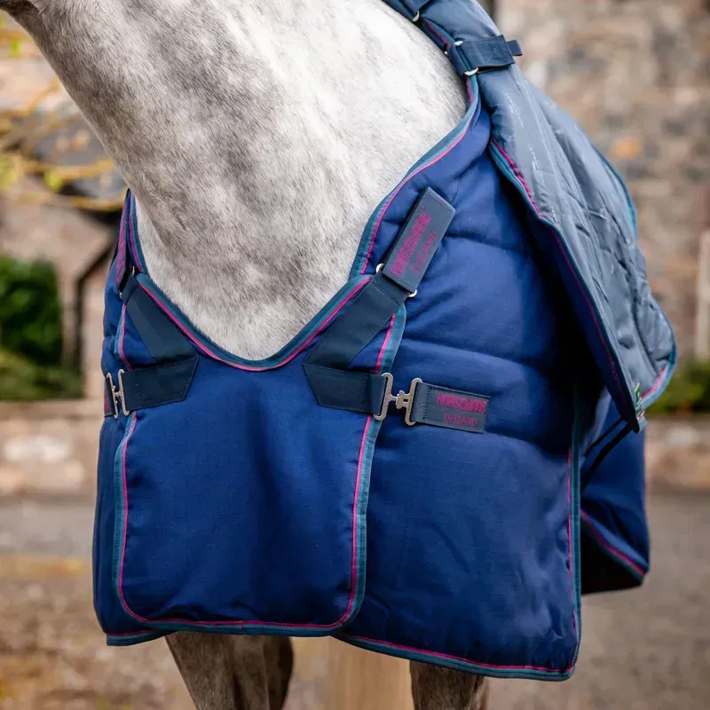 Rambo Optimo Plus 200g Medium Stable Blanket - Navy/Burgundy/Teal/Navy-2