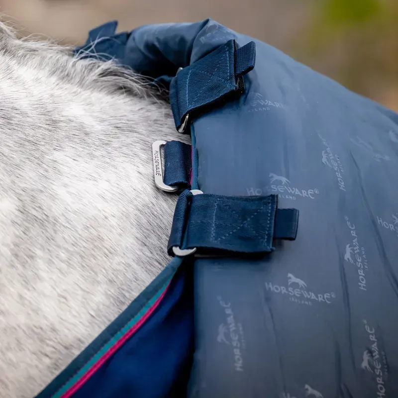 Rambo Optimo Plus 200g Medium Stable Blanket - Navy/Burgundy/Teal/Navy-6