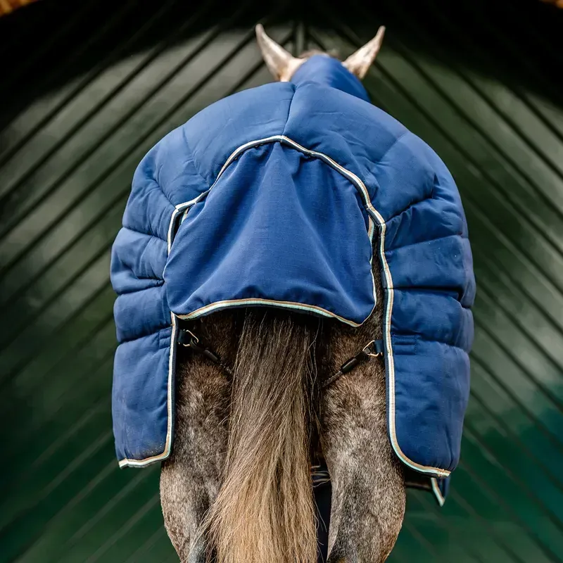 Rambo Optimo Plus 400g Heavy Stable Blanket - Navy/Beige/Baby Blue-10