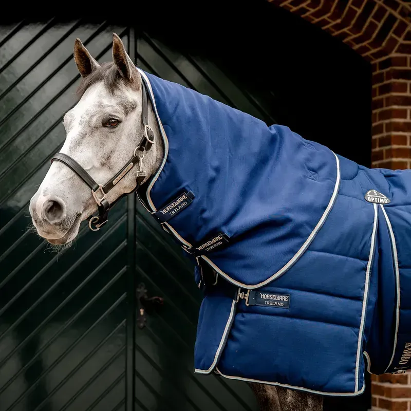 Rambo Optimo Plus 400g Heavy Stable Blanket - Navy/Beige/Baby Blue-5