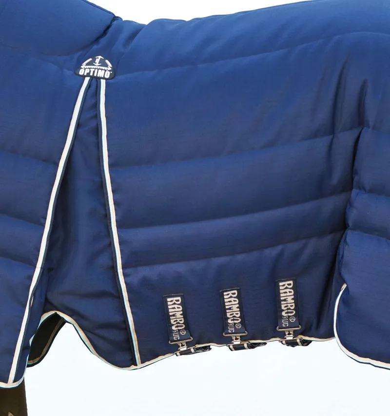 Rambo Optimo Plus 400g Heavy Stable Blanket - Navy/Thunderstorm Grey-4
