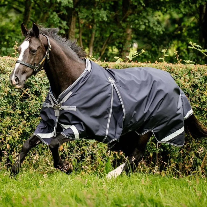 Rambo Optimo Outer 0g Turnout Blanket - Navy/Thunderstorm Grey/Silver-1