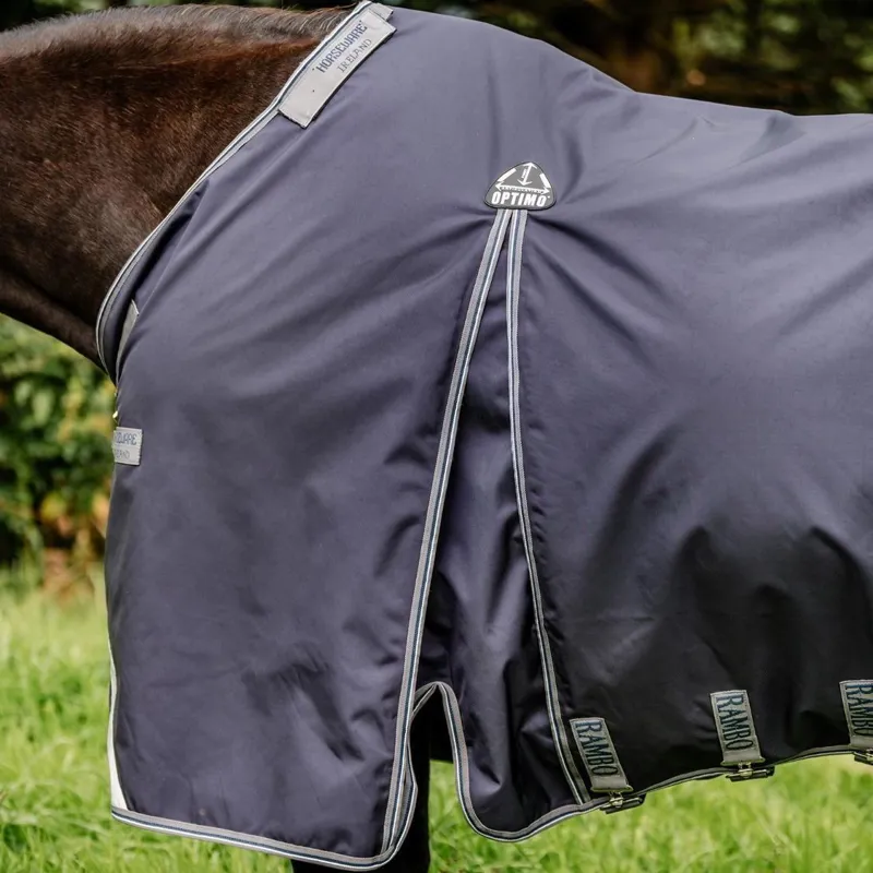 Rambo Optimo Outer 0g Turnout Blanket - Navy/Thunderstorm Grey/Silver-3