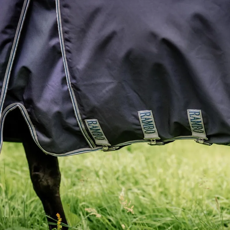 Rambo Optimo Outer 0g Turnout Blanket - Navy/Thunderstorm Grey/Silver-4