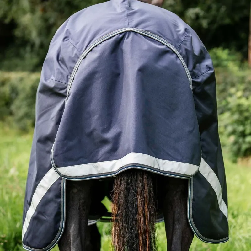 Rambo Optimo Outer 0g Turnout Blanket - Navy/Thunderstorm Grey/Silver-5