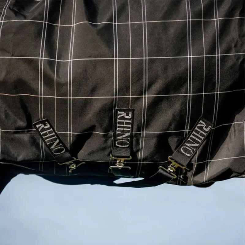 Rhino 0g Turnout Sheet with 400g Liner - Black Check/Black/White-3