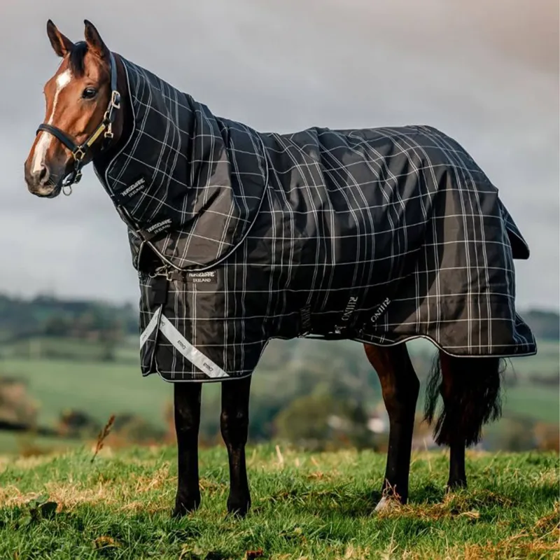 Rhino 0g Turnout Sheet with 400g Liner - Black Check/Black/White