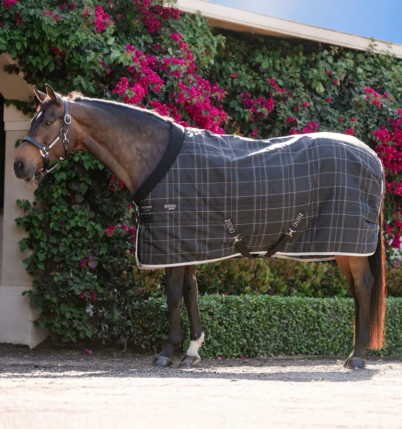 Rhino Pony 250g Vari-Layer Stable Blanket - Black/Grey/White Check