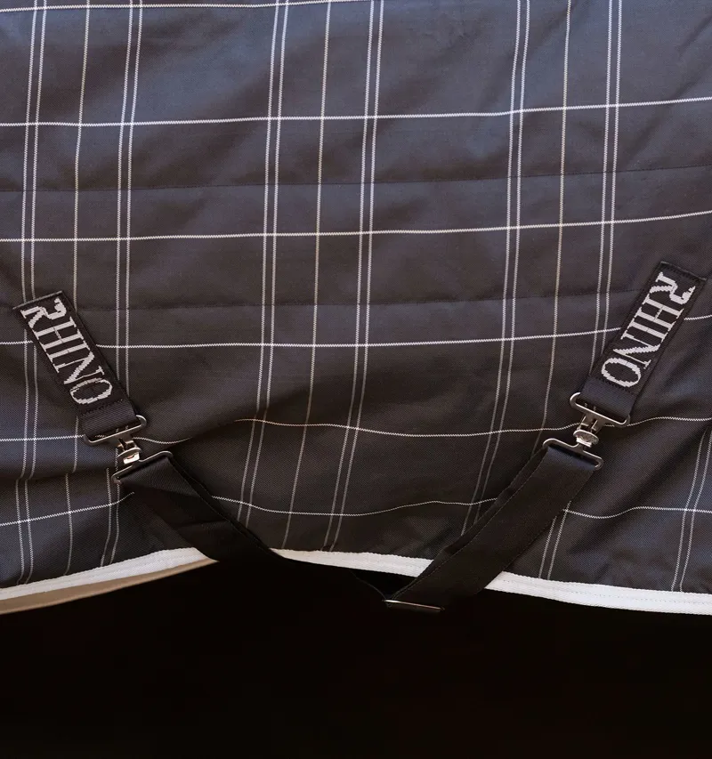 Rhino Pony 250g Vari-Layer Stable Blanket - Black/Grey/White Check-4