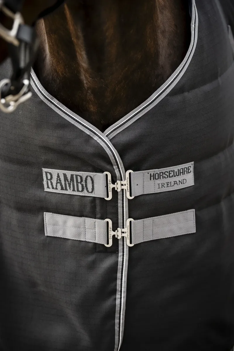 Rambo 100g Stable Blanket - Black/Thunderstorm Grey/Silver-6