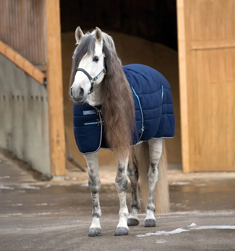 Rambo 400g Std Neck Stable Blanket - Navy/Thunderstorm Grey/Silver-1