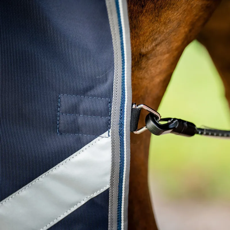 Rambo Supreme 1680D 250g Vari-Layer Detachable Neck Turnout Blanket - Navy/Thunderstorm Grey/Silver-11
