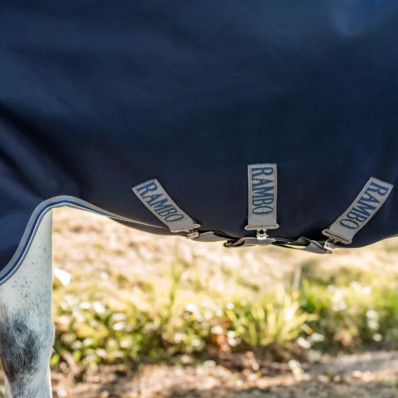 Rambo Supreme 1680D 250g Vari-Layer Detachable Neck Turnout Blanket - Navy/Thunderstorm Grey/Silver-12