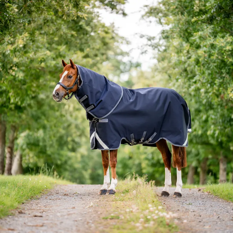 Rambo Supreme 1680D 250g Vari-Layer Detachable Neck Turnout Blanket - Navy/Thunderstorm Grey/Silver-1