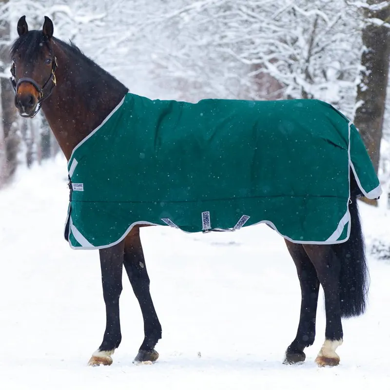 Rambo Original Lite 0g Turnout Blanket with Leg Arches - Green - 7ft3
