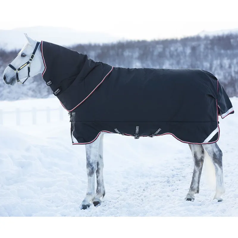 Rambo Supreme 420g Detachable Neck Turnout Blanket - Black/Orange-2