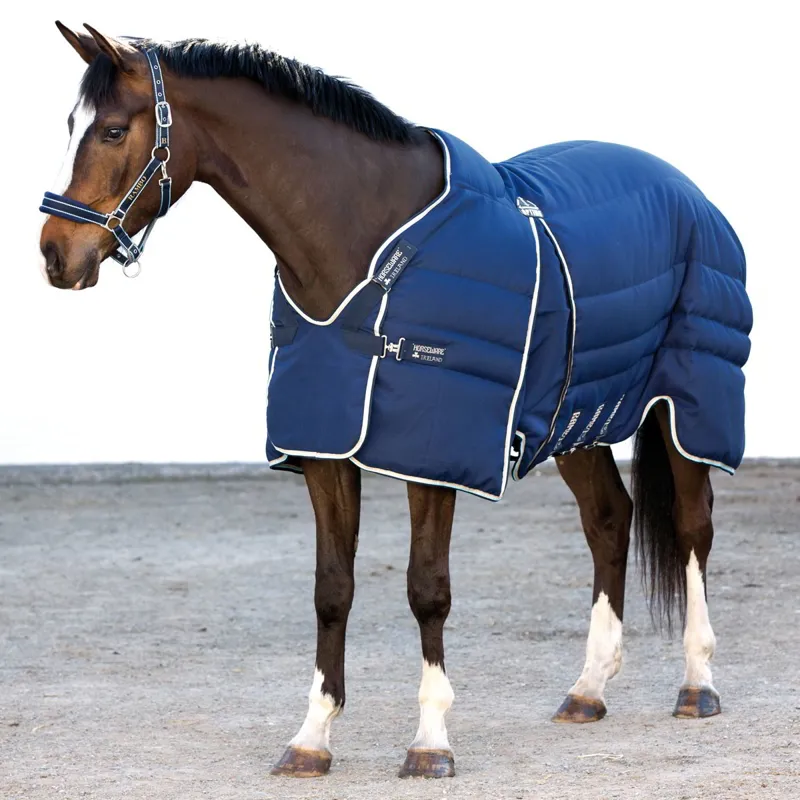 Rambo Optimo Heavyweight Stable Blanket 400g - Navy/Beige/Baby Blue