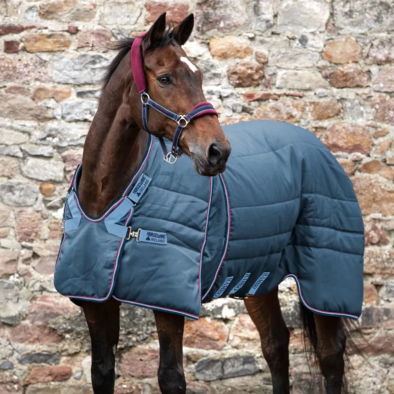 Rambo Optimo 200g Medium Stable Blanket - Navy/Burgundy/Teal-2