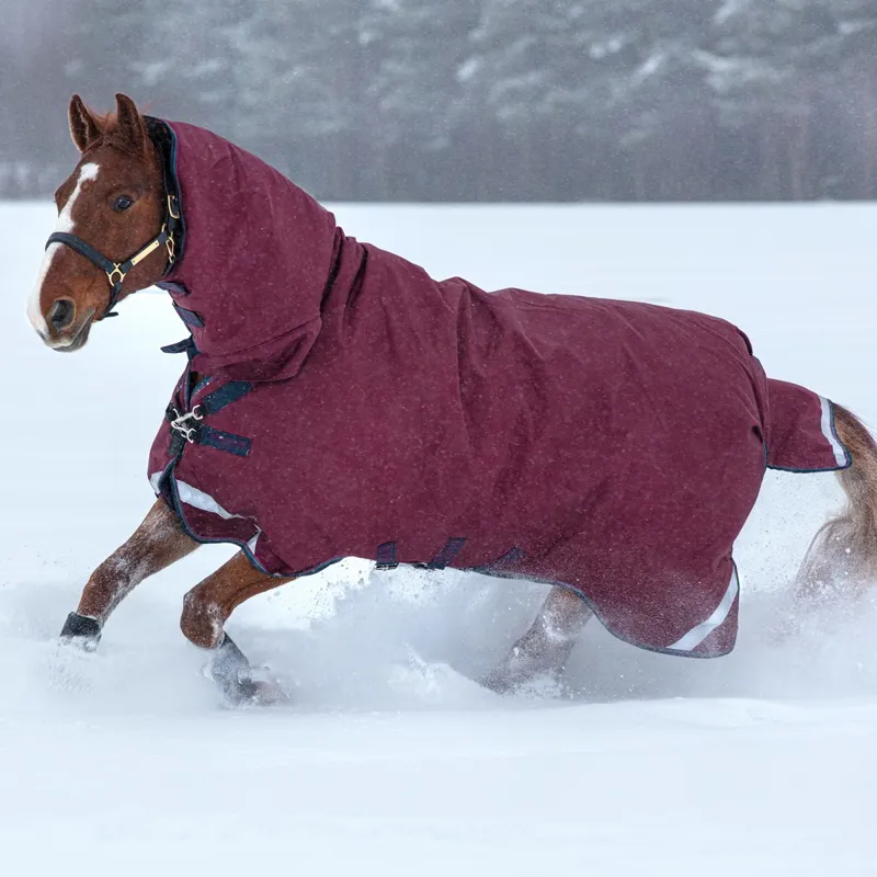 Rambo All-In-One 200g 1000D Turnout Blanket - Burgundy/Teal/Navy 5ft6-1