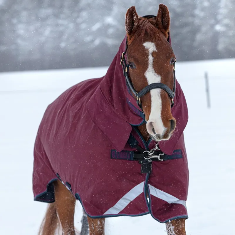 Rambo All-In-One 200g 1000D Turnout Blanket - Burgundy/Teal/Navy 5ft6-2