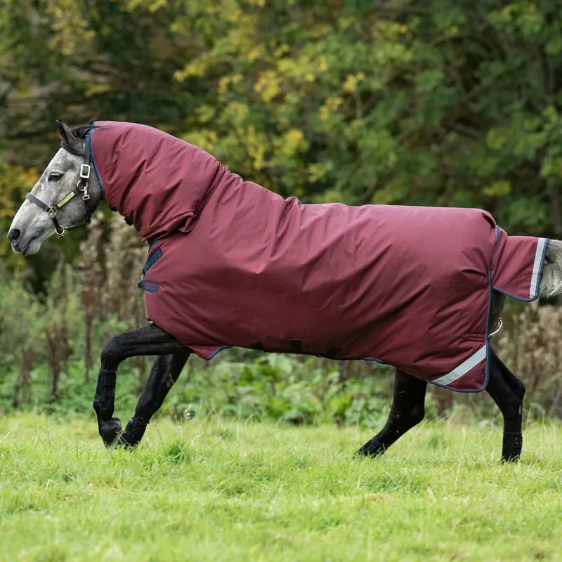 Rambo All-In-One 200g 1000D Turnout Blanket - Burgundy/Teal/Navy 5ft6