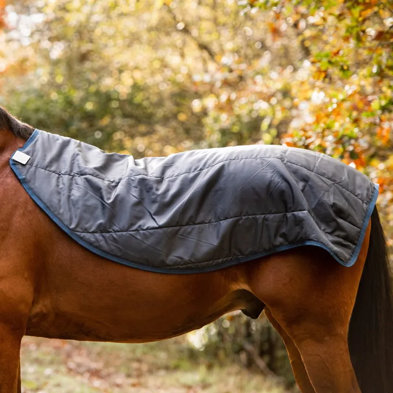 Rambo Autumn Series Detach-A-Neck Turnout Blanket - Navy/Grey-2