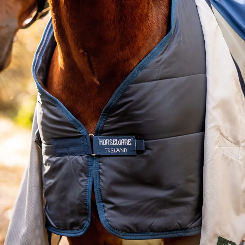 Rambo Autumn Series Detach-A-Neck Turnout Blanket - Navy/Grey-5