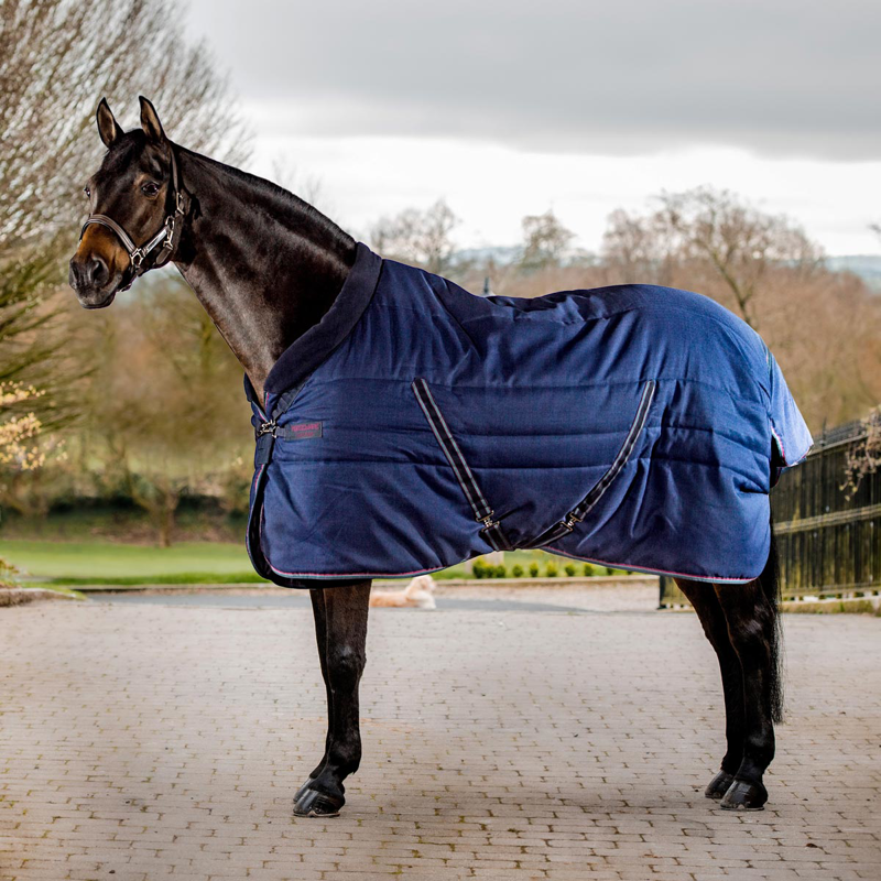 Rambo Cosy 100g Stable Blanket - Navy/Burgundy/Teal/Navy-1