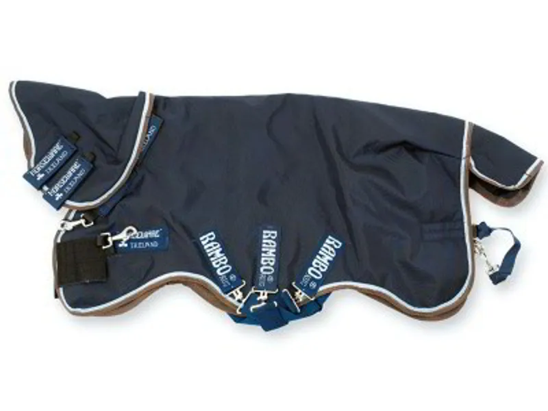 Rambo Duo Plus 100g Turnout Blanket With 300g Liner - Navy/Blue/Brown-4