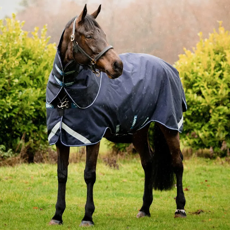 Rambo Duo Force 100g Turnout Blanket with 2 Liners Bundle - Navy/White