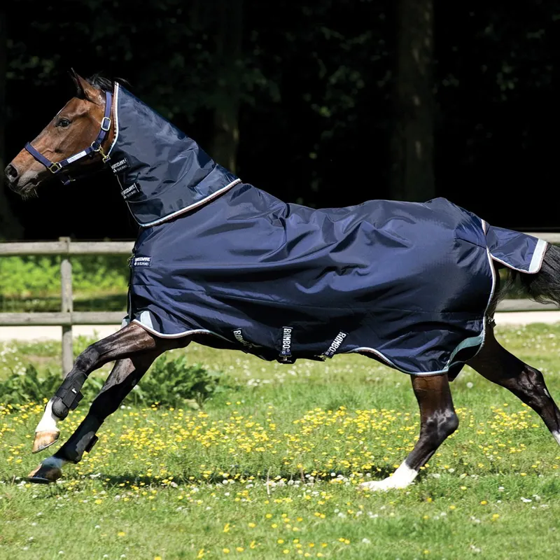 Rambo Duo Plus 100g Turnout Blanket With 300g Liner - Navy/Blue/Brown-1