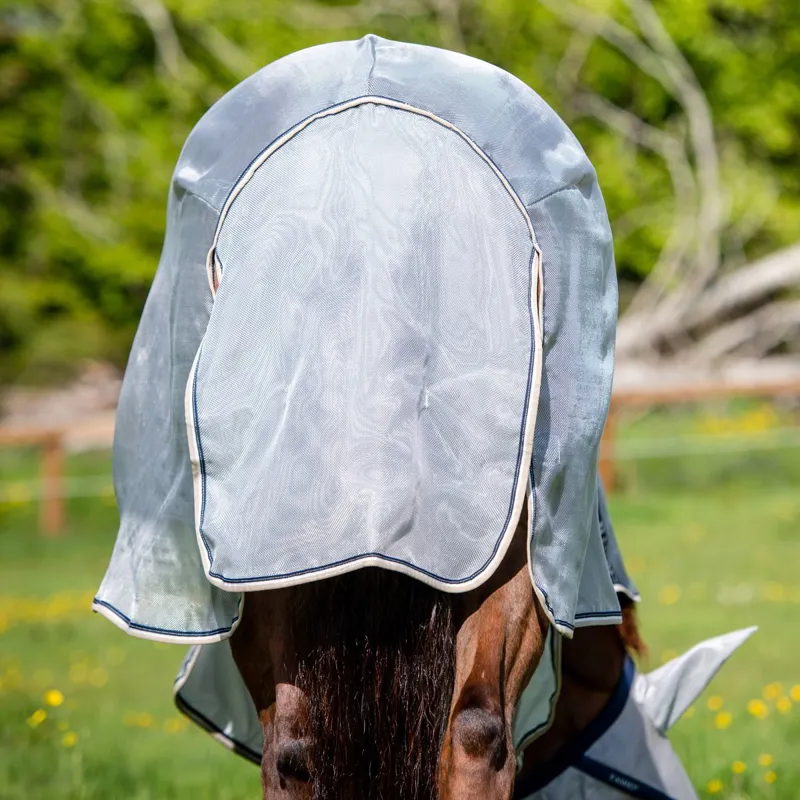 Rambo Protector Detach-A-Neck Fly Sheet - Silver/Navy/White/Beige-2