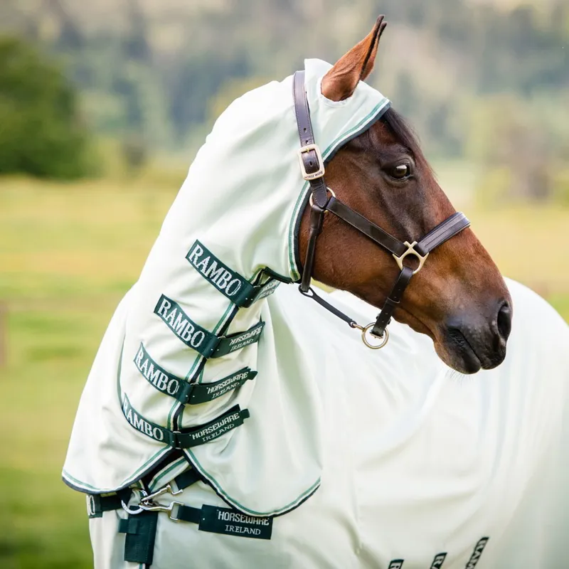 Rambo Hoody Sweet Itch Fly Sheet - Green/Sage/Beige - 7ft3-1