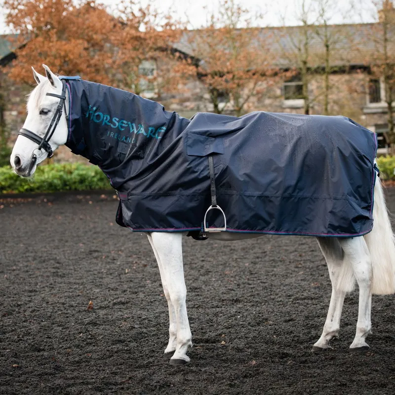 Rambo Mack in a Sack Riding Rain Sheet - Navy/Burgundy/Teal-1