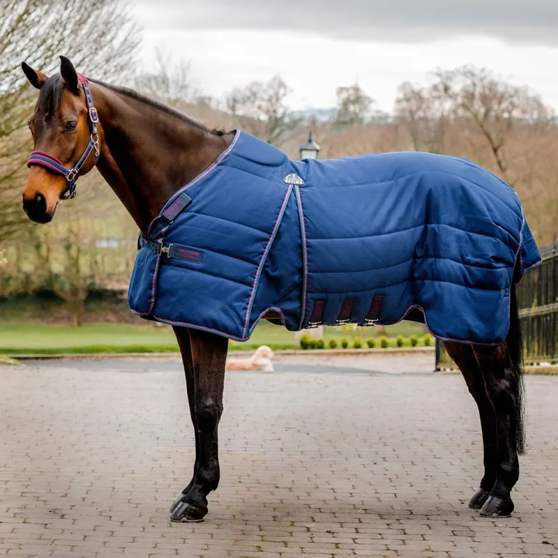 Rambo Optimo 200g Medium Stable Blanket - Navy/Burgundy/Teal