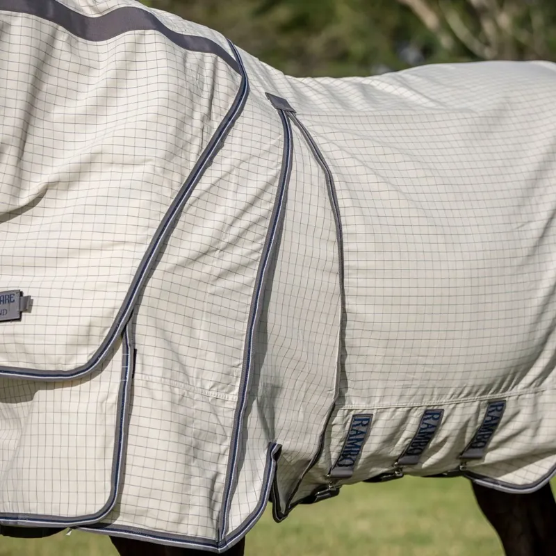 Rambo Optimo Supreme Summer Fly Sheet - Navy Check/Thunderstorm Grey-1