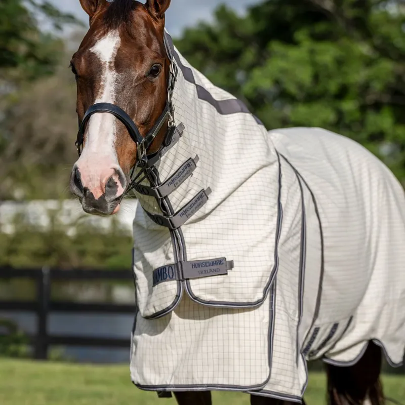 Rambo Optimo Supreme Summer Fly Sheet - Navy Check/Thunderstorm Grey-2