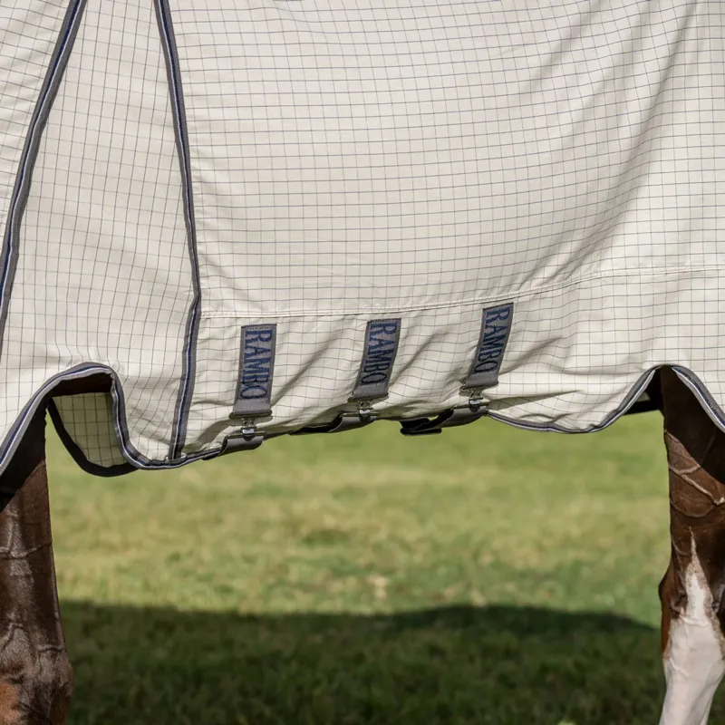 Rambo Optimo Supreme Summer Fly Sheet - Navy Check/Thunderstorm Grey-9